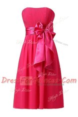 Sleeveless Chiffon Knee Length Zipper in Black with Sashes ribbons and Ruching