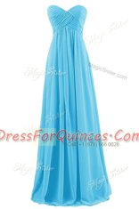 Dramatic Apple Green Chiffon Zipper Dress for Prom Sleeveless Floor Length Pleated