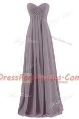 Dramatic Apple Green Chiffon Zipper Dress for Prom Sleeveless Floor Length Pleated