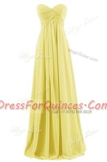 Dramatic Apple Green Chiffon Zipper Dress for Prom Sleeveless Floor Length Pleated