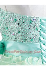 Comfortable Organza Sleeveless Knee Length and Beading and Bowknot