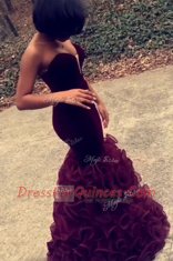 Mermaid Floor Length Purple Dress for Prom Sweetheart Sleeveless Zipper