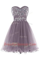 Clearance Tulle Sleeveless Mini Length Prom Dress and Beading