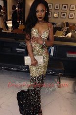 Elegant Mermaid Sleeveless Sweep Train Beading Zipper