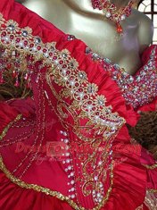 Off The Shoulder Sleeveless Taffeta Ball Gown Prom Dress Beading and Embroidery and Ruffled Layers Lace Up