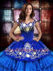 Sexy Ruffled Ball Gowns Sweet 16 Dress Turquoise Off The Shoulder Organza Sleeveless Floor Length Lace Up