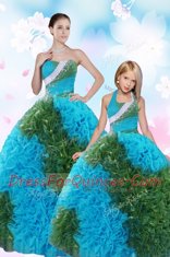 Sequins and Pick Ups Quince Ball Gowns Multi-color Lace Up Sleeveless Floor Length