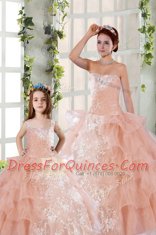 Sophisticated Organza Sleeveless Floor Length Sweet 16 Dress and Beading and Ruffled Layers and Ruching