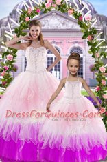 Sleeveless Lace Up Floor Length Beading Sweet 16 Dress