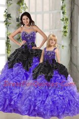 Superior Sleeveless Lace Up Floor Length Beading and Ruffles Sweet 16 Dresses