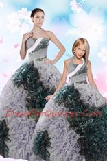 Sleeveless Lace Up Floor Length Sequins and Pick Ups Quinceanera Dresses