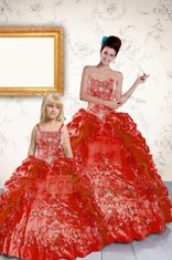 Attractive Pick Ups Ball Gowns Ball Gown Prom Dress Coral Red Strapless Taffeta Sleeveless Floor Length Lace Up