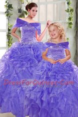 High End Sleeveless Lace Up Floor Length Beading and Ruffles 15 Quinceanera Dress
