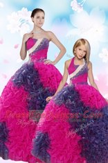 Smart Sequins Pick Ups Floor Length Multi-color Sweet 16 Quinceanera Dress Sweetheart Sleeveless Lace Up