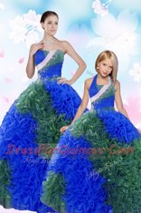 Free and Easy Sleeveless Sequins and Pick Ups Lace Up Sweet 16 Dress