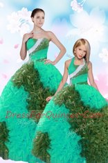 Hot Sale Multi-color Quinceanera Gowns Military Ball and Sweet 16 and Quinceanera and For with Sequins and Pick Ups Sweetheart Sleeveless Lace Up
