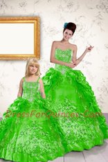 Sweet Sweetheart Lace Up Beading and Embroidery and Pick Ups Sweet 16 Dresses Sleeveless