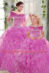 Designer Strapless Sleeveless Organza Quinceanera Dresses Beading and Ruffles Lace Up