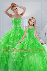 Excellent Sleeveless Beading and Ruffled Layers Floor Length Ball Gown Prom Dress