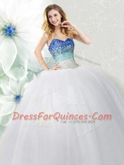 Ideal Sleeveless Lace Up Floor Length Beading Vestidos de Quinceanera