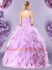 Suitable Sweetheart Sleeveless Zipper Ball Gown Prom Dress Lilac Tulle
