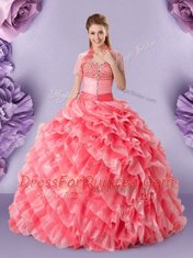 Sweetheart Sleeveless Organza Quinceanera Gowns Lace Lace Up