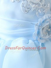 Scoop Cap Sleeves Zipper Toddler Flower Girl Dress White Organza