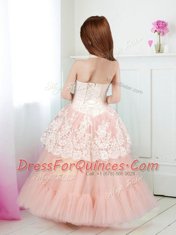 Delicate Halter Top Sleeveless Tulle Flower Girl Dresses for Less Beading and Lace Zipper