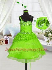 One Shoulder Sleeveless Lace Up Little Girls Pageant Dress Wholesale Organza