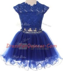 Scoop Cap Sleeves Beading and Lace Zipper Flower Girl Dresses for Less