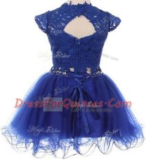 Scoop Cap Sleeves Beading and Lace Zipper Flower Girl Dresses for Less