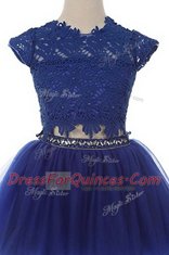 Scoop Cap Sleeves Beading and Lace Zipper Flower Girl Dresses for Less