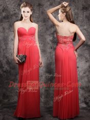 Red Dress for Prom Prom and For with Appliques Sweetheart Sleeveless Zipper