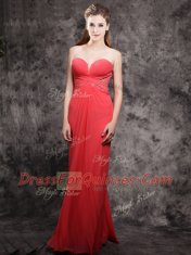 Red Dress for Prom Prom and For with Appliques Sweetheart Sleeveless Zipper