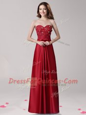 Superior Sleeveless Zipper Floor Length Beading and Appliques and Bowknot Prom Party Dress