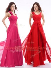 Straps Sleeveless Zipper Homecoming Dress Hot Pink Chiffon