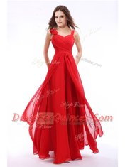 Straps Sleeveless Zipper Homecoming Dress Hot Pink Chiffon