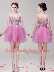 Lilac Sweetheart Lace Up Beading Prom Evening Gown Sleeveless