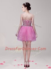 Lilac Sweetheart Lace Up Beading Prom Evening Gown Sleeveless