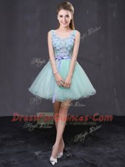 Inexpensive Scoop Mini Length A-line Sleeveless Apple Green Lace Up