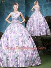Cheap Straps Multi-color Lace Up 15th Birthday Dress Appliques and Pattern Sleeveless Floor Length