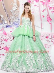 Sweet Sweet 16 Quinceanera Dress Military Ball and Sweet 16 and Quinceanera and For with Lace and Appliques Scoop Sleeveless Lace Up