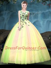Sexy Floor Length Ball Gowns Sleeveless Multi-color Sweet 16 Dresses Lace Up