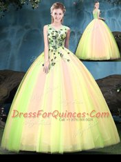 Sexy Floor Length Ball Gowns Sleeveless Multi-color Sweet 16 Dresses Lace Up