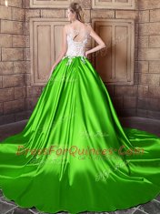 Excellent Vestidos de Quinceanera Military Ball and Sweet 16 and Quinceanera and For with Appliques Scoop Sleeveless Lace Up