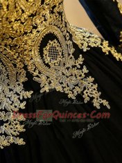 Scoop Tulle Sleeveless Floor Length Vestidos de Quinceanera and Appliques