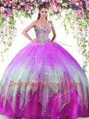 Floor Length Multi-color Quinceanera Gowns Sweetheart Sleeveless Lace Up