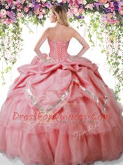 Lilac Sleeveless Beading and Pick Ups Floor Length Quinceanera Dresses