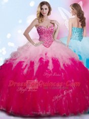 Top Selling Ball Gowns 15 Quinceanera Dress Multi-color Sweetheart Tulle Sleeveless Floor Length Lace Up