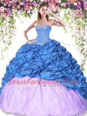 Fashion Sweetheart Sleeveless Taffeta Vestidos de Quinceanera Pick Ups Lace Up